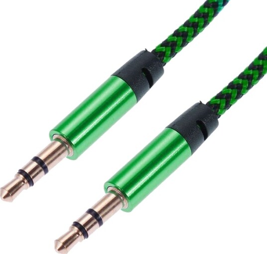 1m Vevd 3.5mm Aux-kabel Grønn