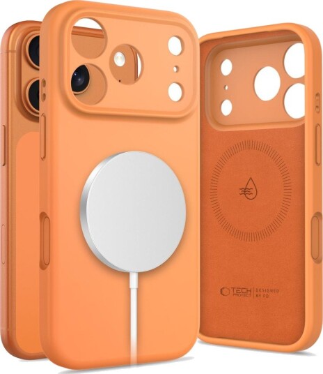 Tech Protect Silicone MagSafe Case for iPhone 17 Pro Orange