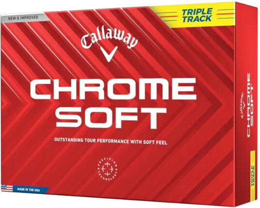 Callaway Chrome Soft Triple Track Golfball Gul