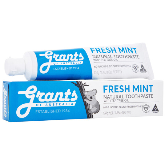 Naturlig tannkrem GRANTS Fresh Mint Tea Tree Fluoride Free 110g Naturlig tannkrem GRANTS Fresh Mint Tea Tree Fluoride Free 110g