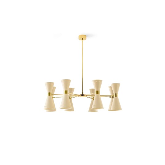 Stilnovo Megafono Taklampe 16 Gull/elfenben