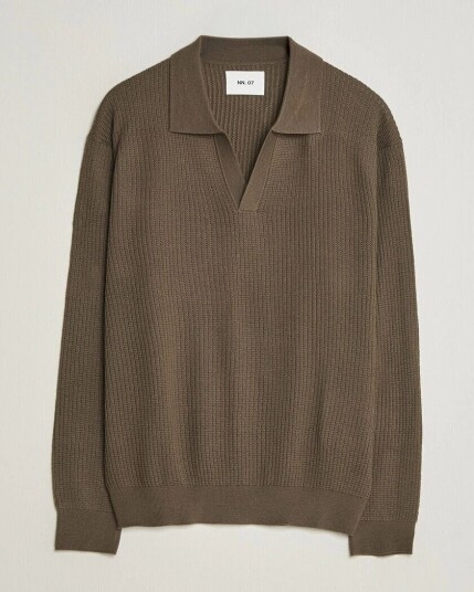NN07 Nate Wool Knitted Polo Mable Husk