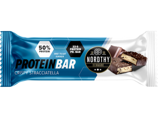 Nordthy proteinbar crispy straciatella 45g Nordthy proteinbar crispy straciatella 45g