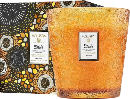 Voluspa Baltic Amber Boxed Luxe Jar Candle 80H Brun