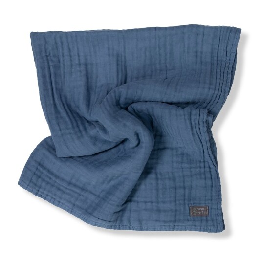 VINTER& BLOOM Snuggleteppe Lagdelt Muslin Storm Blue VINTER& BLOOM Snuggleteppe Lagdelt Muslin Storm Blue