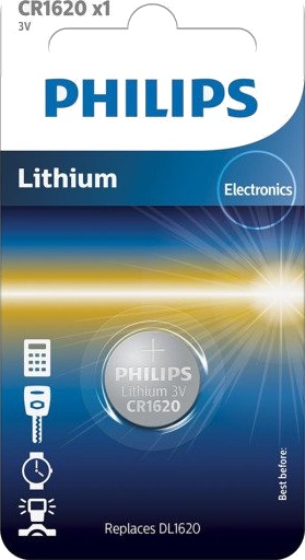 Philips CR1620 3V Lithium Knopfzelle Batteri 16mm