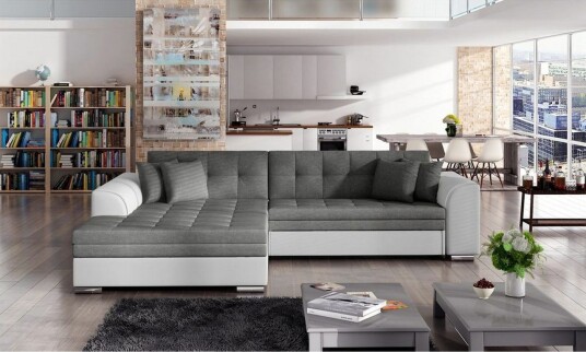 Hjørnesofa Eltap Sorento 296x194x78 cm Sawana 05 Soft 17 Mørk grå Venstre