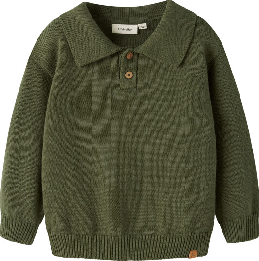 Lil"Atelier Nmmolo Ls Knit Polo Lil Green 92 Lil"Atelier Nmmolo Ls Knit Polo Lil Green 92
