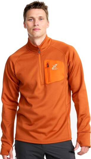 Revolutionrace Evolution Half zip Stretch Fleece Herre Terracotta Brown M Herre Overdeler Fleece & midlayers