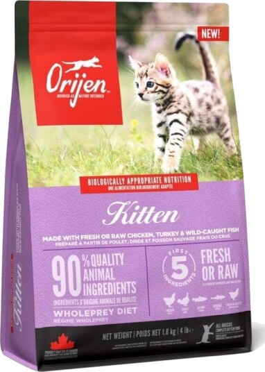 Orijen Kitten Tørrfôr 1,8 kg med Kylling og Biff for Kattunger Orijen Kitten Tørrfôr 1,8 kg med Kylling og Biff for Kattunger