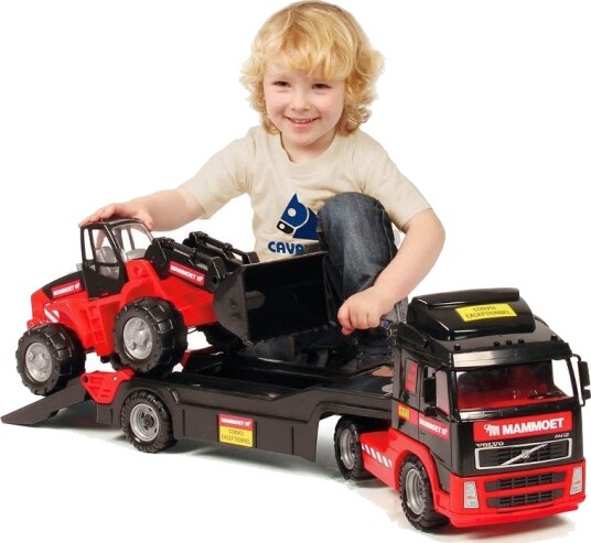 Wader Mammoet lastebil med trailer og hjullaster 80 cm lang Wader Mammoet lastebil med trailer og hjullaster 80 cm lang