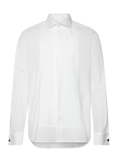 Oscar Jacobson Slim Fit Cut Away Tuxedo Double Cuff Shirt - White - 40