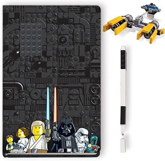 Euromic LEGO Star Wars Note book with 4x6 black brick 1 pen and building toy