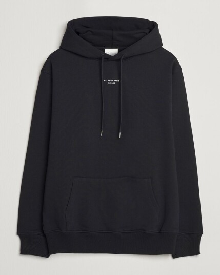 Drôle de Monsieur Classic Slogan Hoodie Black