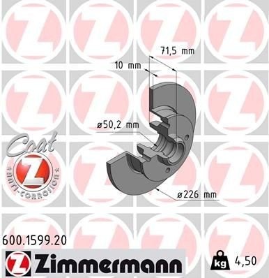ZIMMERMANN 600.1599.20 Bremseskive
