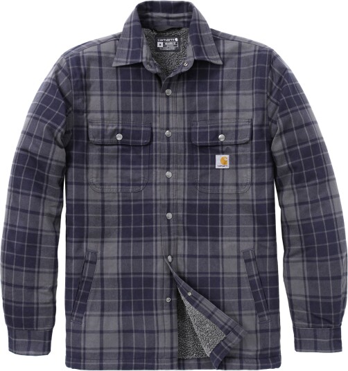 Carhartt Men"s Hubbard Plaid Shirt Jac Navy/Shadow L