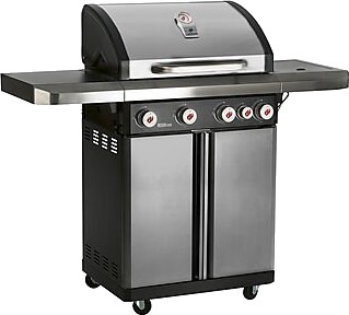 Landmann gassgrill rexon 4.1 med kokeplate på sidebordet