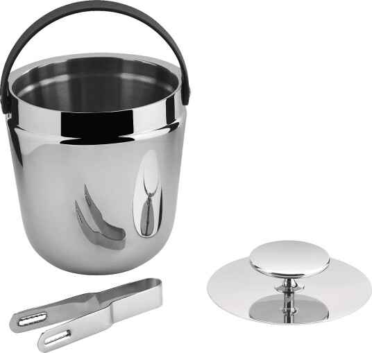 Alessi Double Walled Ice Bucket In 18/10 Stainless Steel Handle In Thermoplastic Isslev In 18/10 Silver ONE SIZE Alessi Double Walled Ice Bucket In 18/10 Stainless Steel Handle In Thermoplastic Isslev In 18/10 Silver ONE SIZE