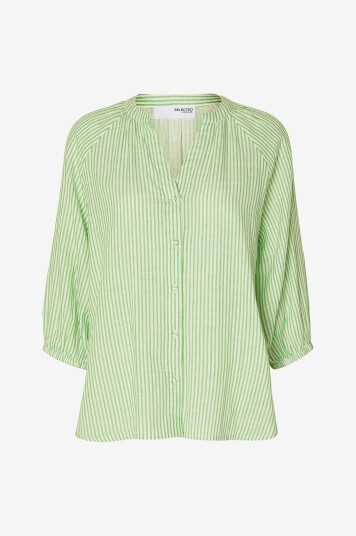 Selected FEMME - Skjorte slfAlberta 3/4 Stripe Shirt - Grønn