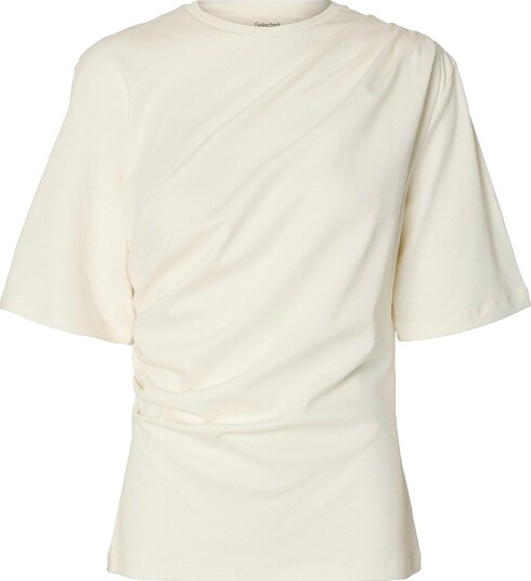 Selected Women   T skjorte Slwoline Light Twist Tee   Hvit