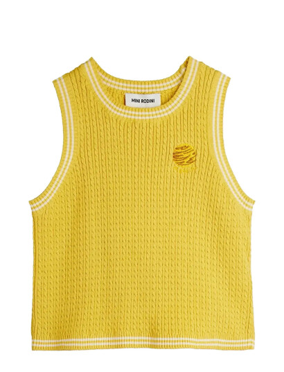 Mini Rodini Cable Knit Tank Yellow 104/110 Mini Rodini Cable Knit Tank Yellow 104/110