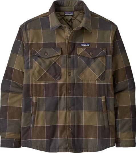 Patagonia M"s LW Insulated Fjord Flannel Shirt Snow Owl: Basin Green