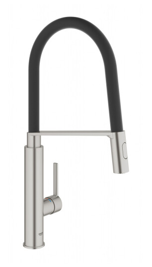 Grohe Feel Kjøkkenbatteri Nedtrekkbar tut, Supersteel Grohe Feel Kjøkkenbatteri Nedtrekkbar tut, Supersteel