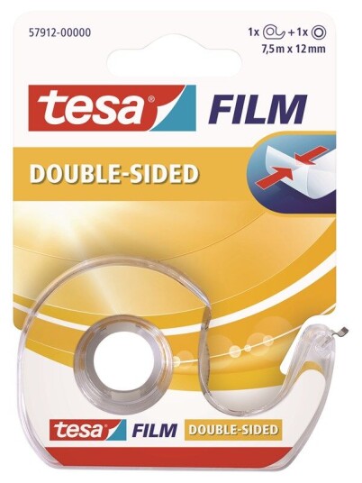 tesa film double-sided tape 7.5m x 12mm Transparent + dispenser