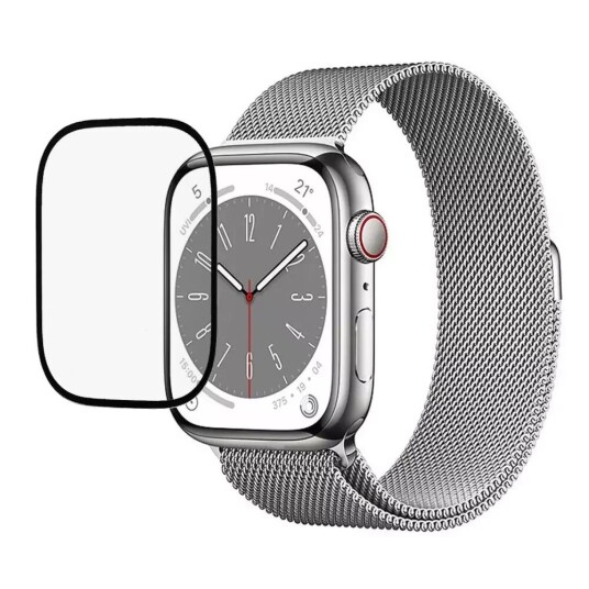 INCOVER Apple Watch 9/8/7 (41mm) Herdet Glass Skjermbeskytter - Svart Kant