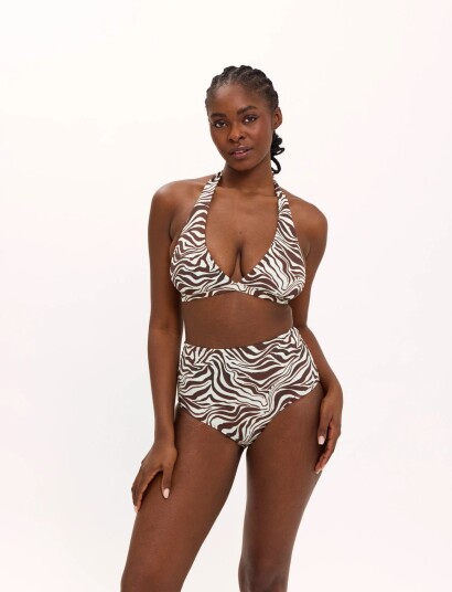 Understatement Underwear Halter Bikini Top   Brown   S