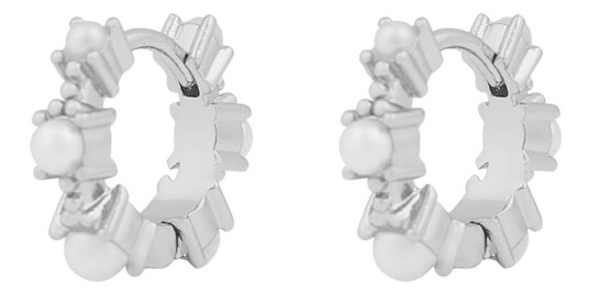 SNÖ of Sweden Lucy Small Ring Earrings Silver White Onesize SNÖ of Sweden Lucy Small Ring Earrings Silver White Onesize
