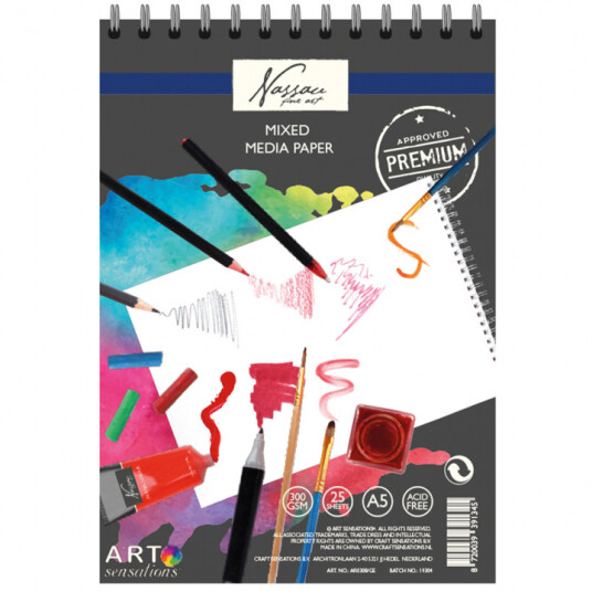 Nassau Fine Art Spiralblokk Mixed Media A5 300g Nassau Fine Art Spiralblokk Mixed Media A5 300g