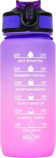 Hollywood Motivational Bottle drikkeflaske 600 ml, lilla og rosa farge 1 stk Hollywood Motivational Bottle drikkeflaske 600 ml, lilla og rosa farge 1 stk