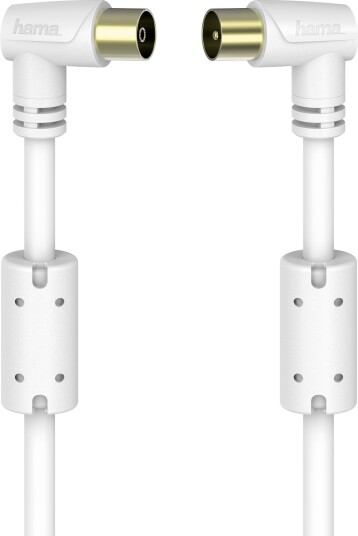 Hama Koaksial Antennekabel 90 dB 3m Hvit Vinklet