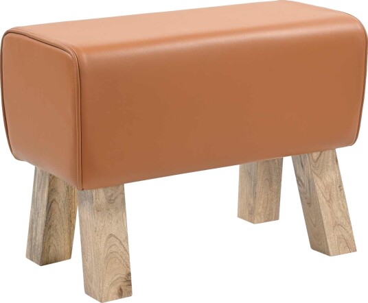vidaXL benk 60 x 30 x 45 cm Ekte Lær Brun