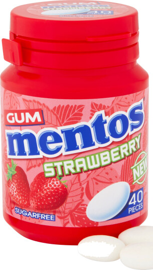 MENTOS Tyggegummi Strawberry 40 pcs. MENTOS Tyggegummi Strawberry 40 pcs.