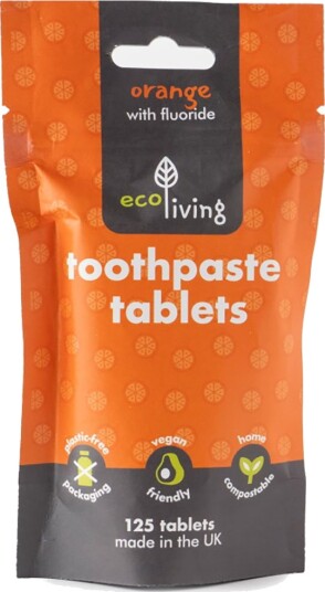 EcoLiving Tannkremtabletter Oransje Fluor 125 stk.