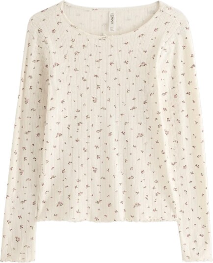 Lindex Pyjama Top In Pointelle Cream XL