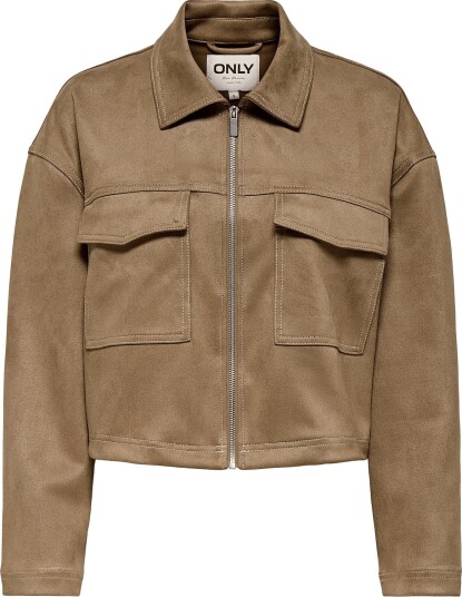 ONLY Onlstina Faux Suede Jacket Pnt Brown XXXL