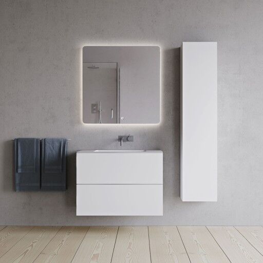 Copenhagen Bath SQ2 Servantskap 80 80x45x60 cm med servant Hvit Matt