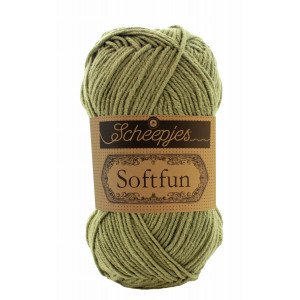 Scheepjes Softfun Garn Unicolor 2606 Mørk Oliven