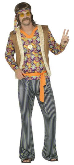 Smiffys 60talls Hippiefyr Karnevalsdrakt Small