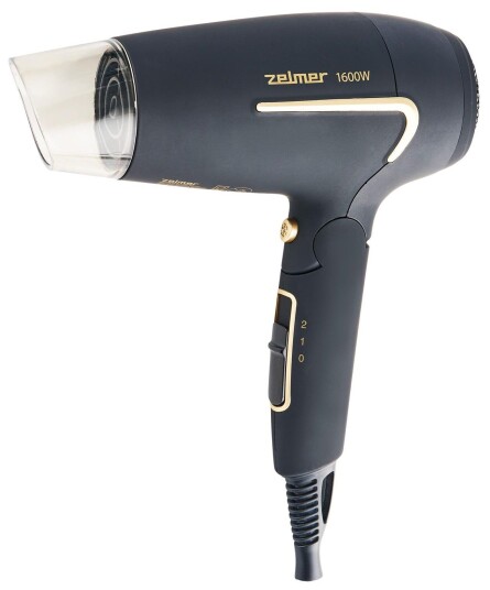 Zelmer ZHD8321 Hårtørrer 1600W 2 Hastigheter Sort Zelmer ZHD8321 Hårtørrer 1600W 2 Hastigheter Sort
