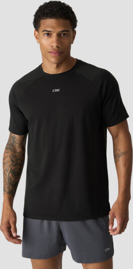 Icaniwill Stride Raglan T skjorte Dri Release Svart Small