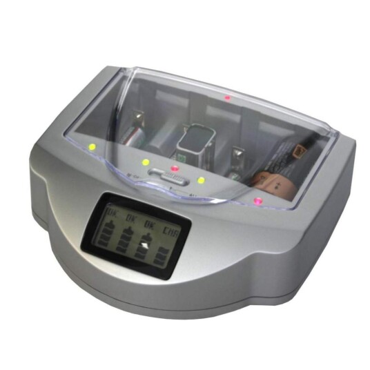 Universal batterilader med LCD-skjerm Universal batterilader med LCD-skjerm