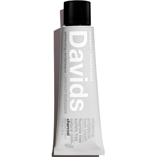Natural Whitening Tannkrem DAVIDS Charcoal+Peppermint 50g