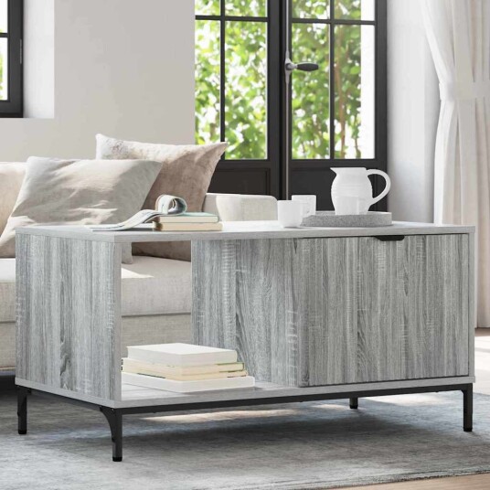 vidaXL Kaffebord Grå sonoma 90 x 49 x 46 cm Konstruert tre