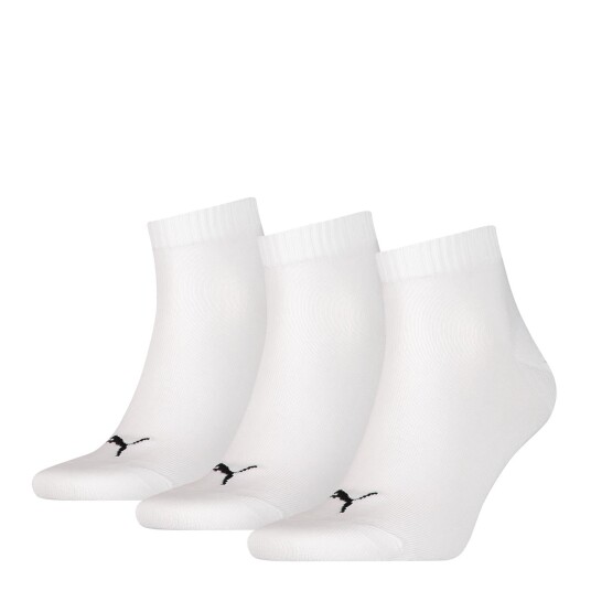 Puma 3pk Quarter Sokker White 39-42