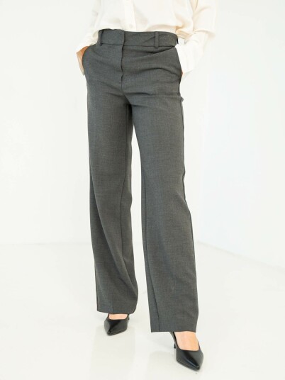 Selected Femme Rita Mid Waist Wide Pant Grå 36/30