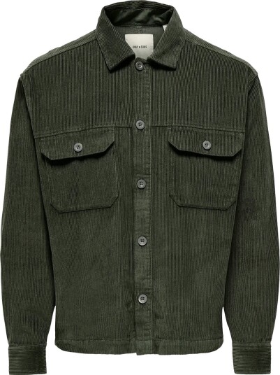 ONLY & SONS Onssimon Cord Rlx 017 Shirt   BELUGA   XXL